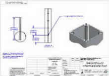 Drilled Hole Detail for Deck Mount Intermediate Post 36" High Railing