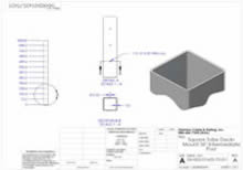 Drilled Hole Detail Deck Mount Intermediate Post for 36" Rail Height