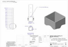 Drilled Hole Detail Deck Mount Intermediate Post for 42in Railing